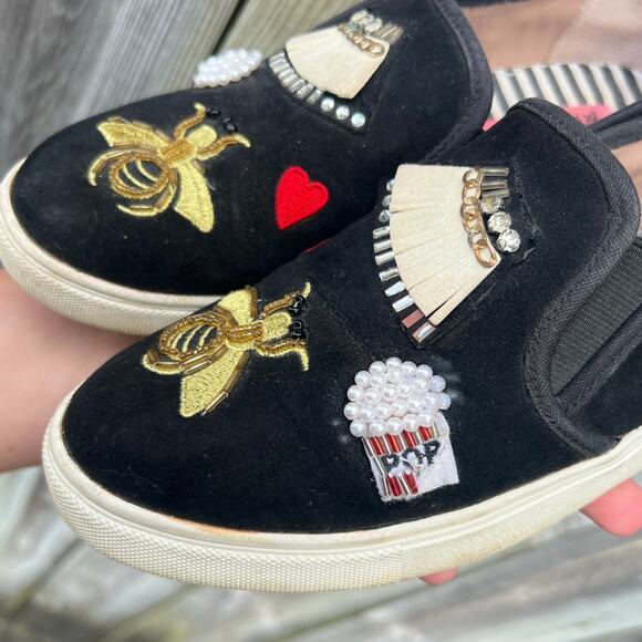 Betsey Johnson Cooper Embellished Black Slip-On Sneakers 7.5M - Picture 7 of 10
